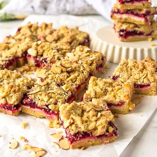 Cherry Cheesecake Crumb Bars - Recipe photo by Hummingbirdthyme
