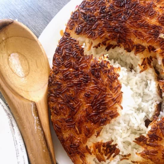 Crispy Persian Rice with Tahdig - Recipe photo by abundanceofflavor