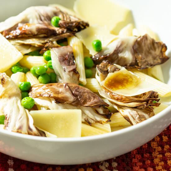 Penne Salad with Radicchio & Peas - Recipe photo by recipecritique