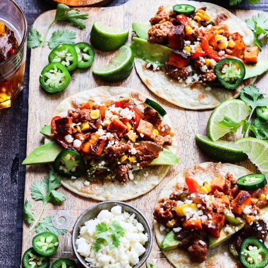 mexican chorizo & sweet potato taco - Recipe photo by Give it Some Thyme