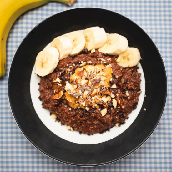 Chocolate Porridge - Recipe photo by Diabetic Vegan
