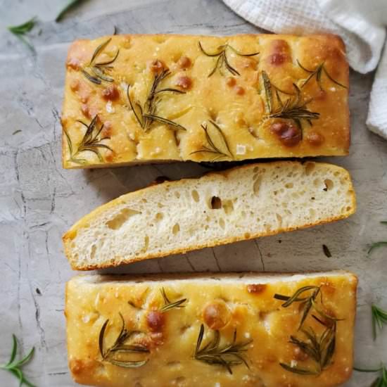 Sourdough Focaccia with rosemary - Recipe photo by Hungry Lankan