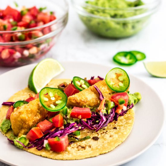 Vegan Fish Stick Tacos - Recipe photo by George Ahmed