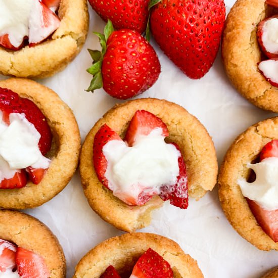 Strawberry Shortcake Cookie Cups - Recipe photo by Wellness by Kay