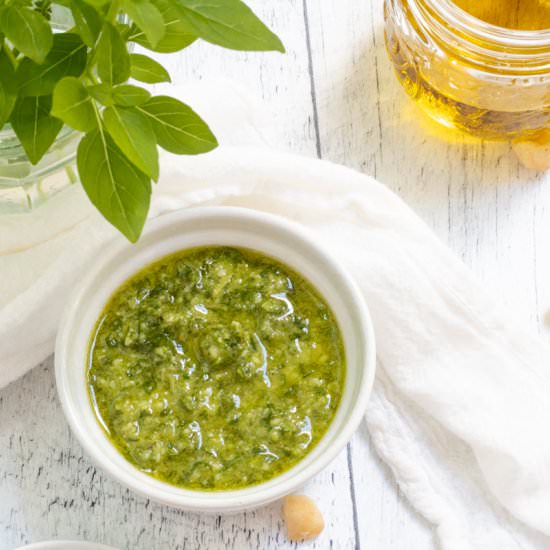 Macadamia Nut Pesto - Recipe photo by mapleandthyme