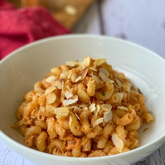 Red Pepper Pesto Macaroni - Recipe photo by Italian Kitchen Confessions