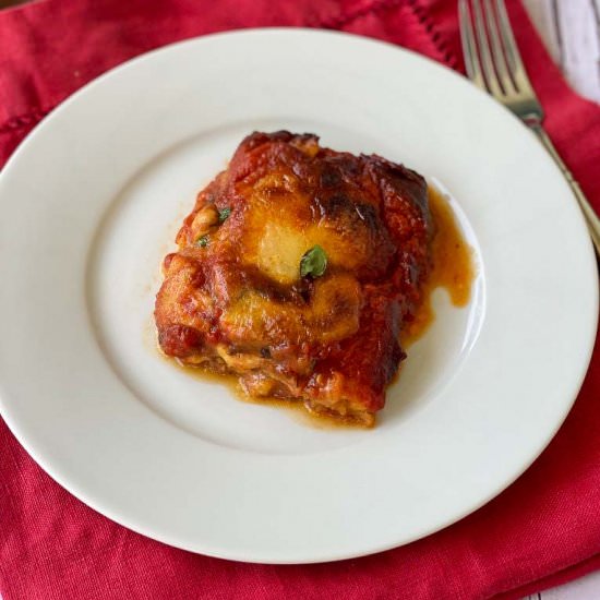 Traditional Eggplant Parmigiana - Recipe photo by Italian Kitchen Confessions