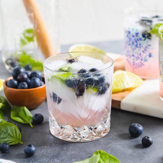 Boozy Blueberry Basil Cocktail - Recipe photo by Mealswithmaggie