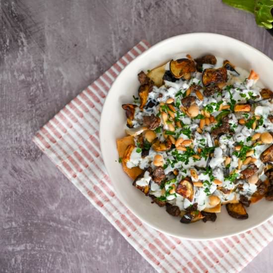 Eggplant Fatteh (Fatet Batenjan) - Recipe photo by SimplyLebanese