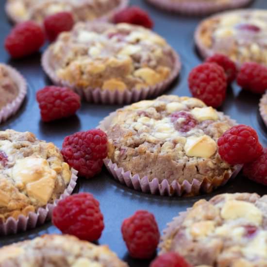 Raspberry White Chocolate Muffins - Recipe photo by alwaysusebutter
