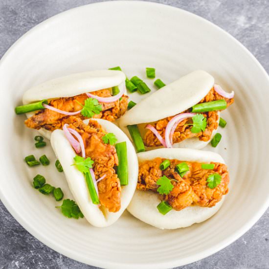 Bao Buns with Crispy Fried Chicken - Recipe photo by Priyanka DK