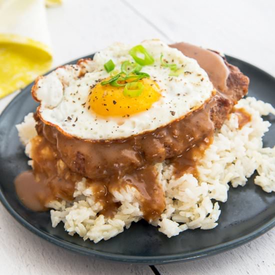 Loco Moco Lunch Plate - Recipe photo by senseandedibility