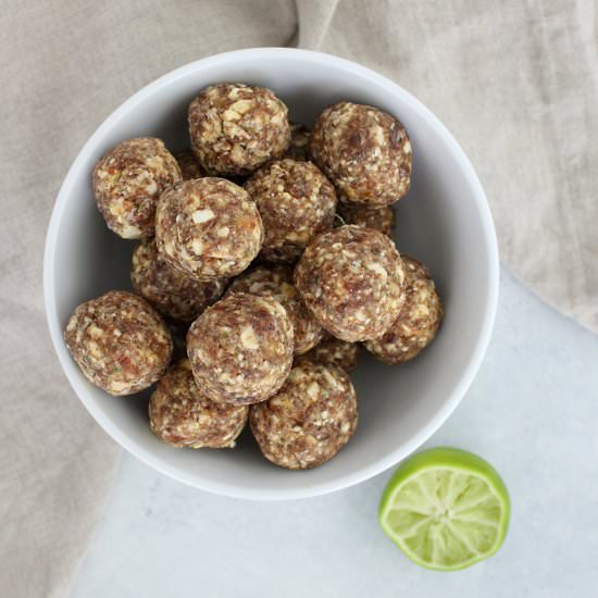 No Bake Key Lime Pie Energy Balls - Recipe photo by FitLiving Eats