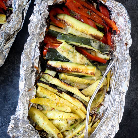 Parmesan Grilled Veggies - Recipe photo by Kelli @ Hungry Hobby