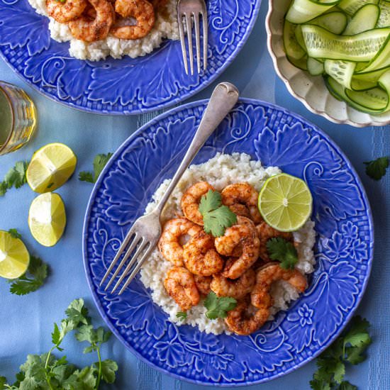 Jerk Prawns with Coconut Rice - Recipe photo by primalwellnesscoach