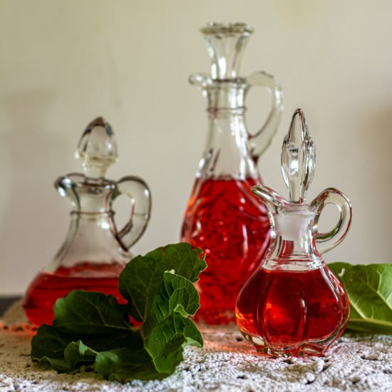 Homemade Rhubarb vinegar - Recipe photo by BinkysCulinaryCarnival