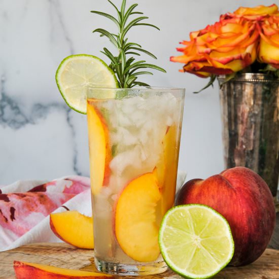 Peach Gin & Tonic - Recipe photo by Everyday Gourmet with Blakely