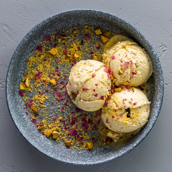Pistachio Ice Cream with Rosewater - Recipe photo by Spoonabilities