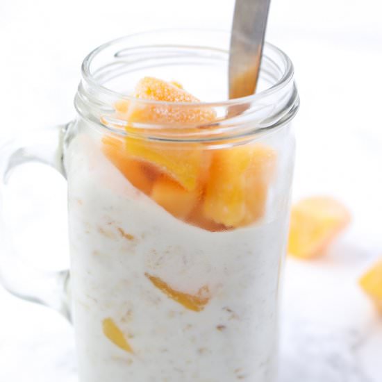 Kefir Overnight Oats - Recipe photo by The Traveling Dietitian
