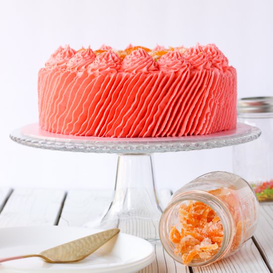 Grapefruit Cake with Ruffles - Recipe photo by Bakes and Blunders