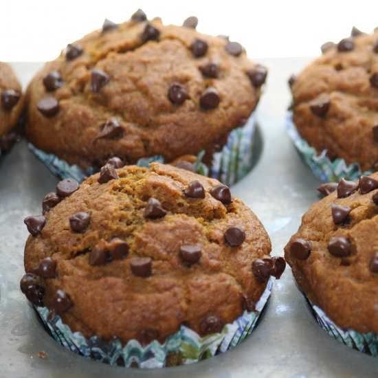 Healthier Pumpkin Muffins - Recipe photo by dishingsimple