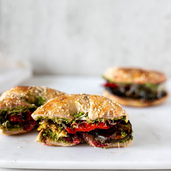 Grilled Zucchini Sandwiches - Recipe photo by greenseggsandyams