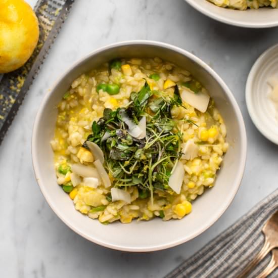 Sweet Pea & Corn Risotto - Recipe photo by from my bowl