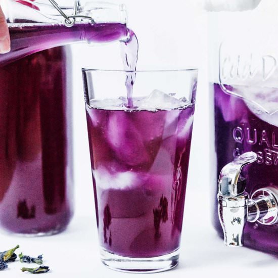 Butterfly Pea Flower Kombucha - Recipe photo by liveeatlearn