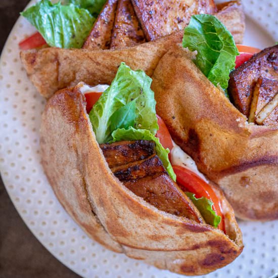 Vegan BLT Pitas - Recipe photo by She Likes Food