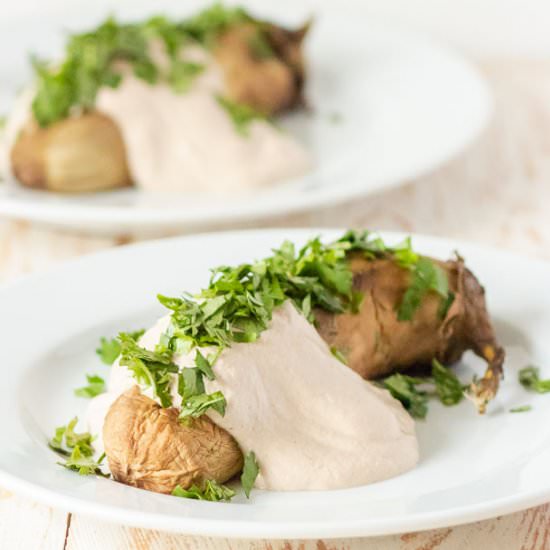 Roasted Eggplant in Walnut Sauce - Recipe photo by slavicvegan
