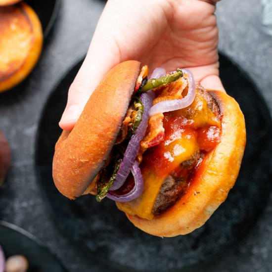 Keto BBQ Bacon Cheeseburger - Recipe photo by afullliving