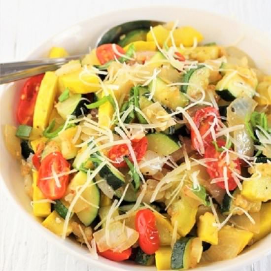 zucchini, squash & tomato sauté - Recipe photo by nowcookthis