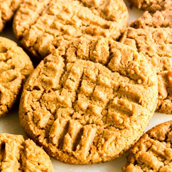 Flourless Peanut Butter Cookies - Recipe photo by The Desserted Girl