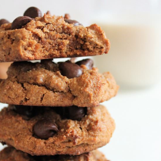 Almond Butter Chocolate Chip Cookie - Recipe photo by thegranoladiaries