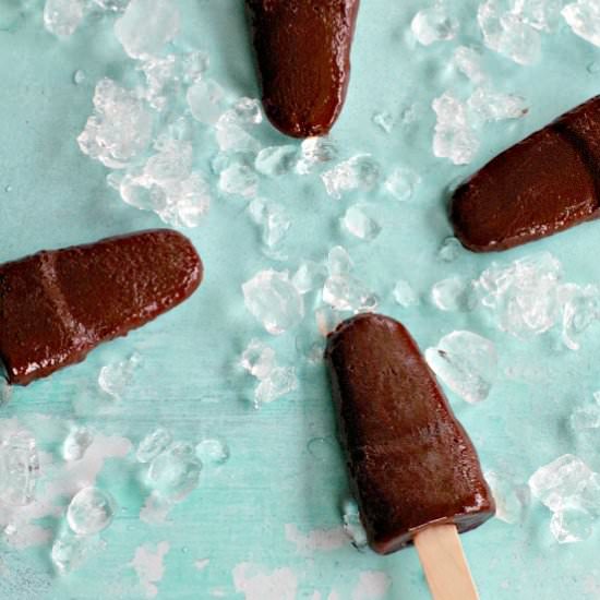 Chocolate Banana Popsicles - Recipe photo by Food Meanderings