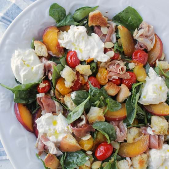 Summer Blistered Tomato Peach Salad - Recipe photo by homebodyeats