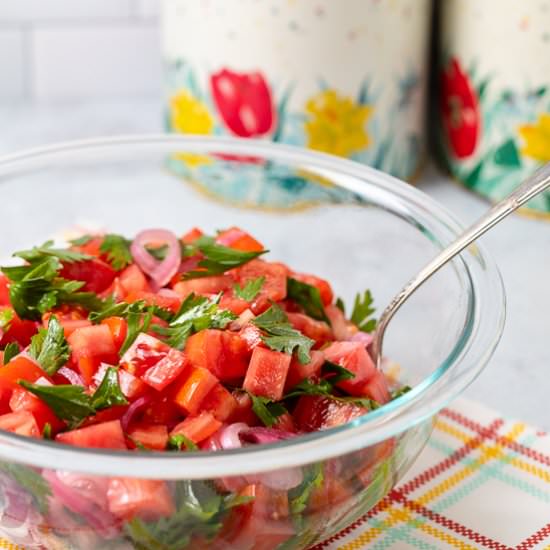 Parsley Tomato Salad - Recipe photo by sidewalkshoes