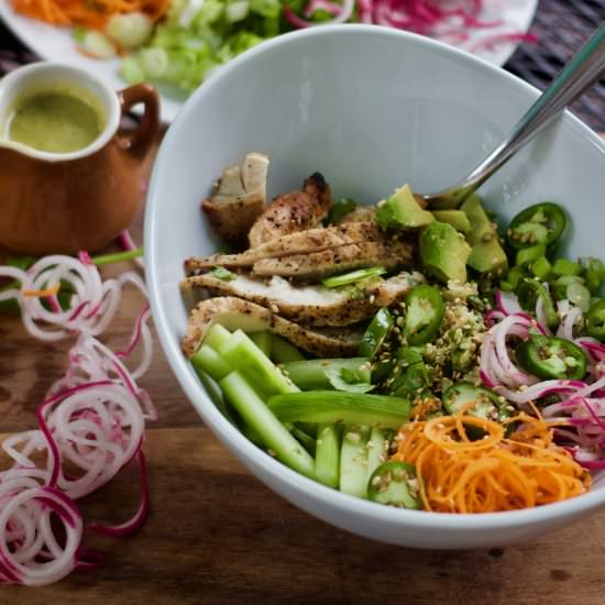Spicy Banh Mi Chicken & Quinoa Bowl - Recipe photo by lanebakery