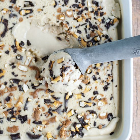 Chocolate Pretzel Nice Cream - Recipe photo by HerbivoresKitchen
