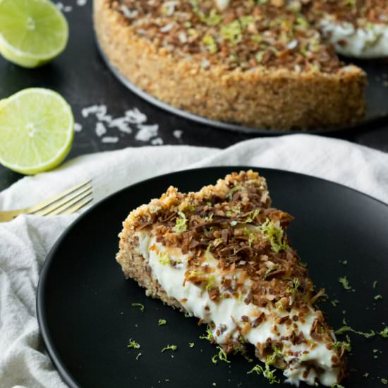No Bake Lime Coconut Cheesecake - Recipe photo by JawnsICooked
