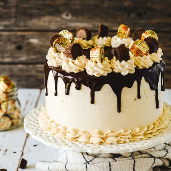 Chocolate Peanut Butter Layer Cake - Recipe photo by TheCakeChica