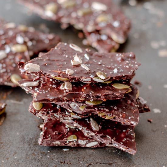 Super Seed Dark Chocolate Bark - Recipe photo by Thermomix Diva