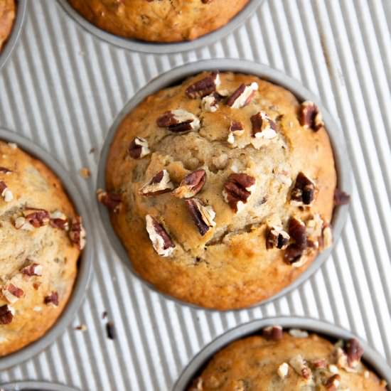 Banana Nut Muffins - Recipe photo by theforkedspoon