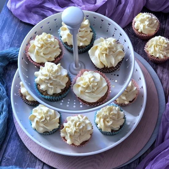 Healthier mini cakes w/ mango icing - Recipe photo by Once a Foodie