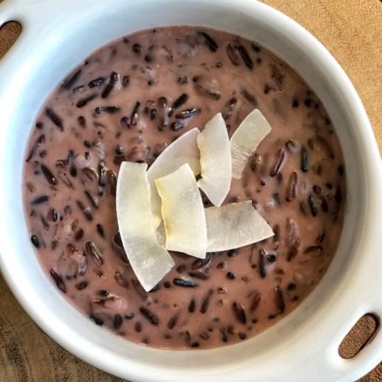 Black rice pudding - Recipe photo by Once a Foodie