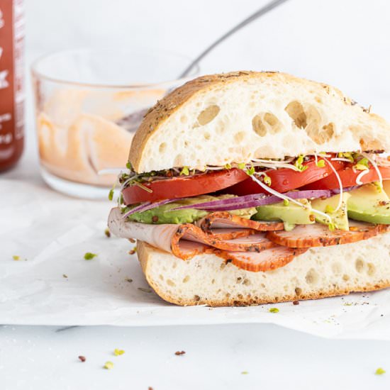 Turkey and Sprouts on Ciabatta - Recipe photo by Aredspatula