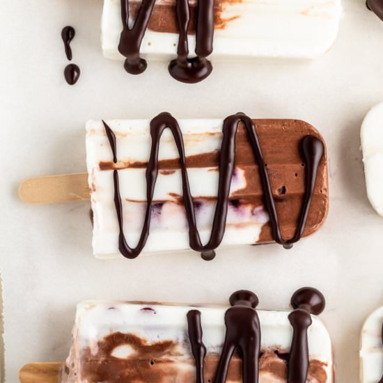 Chocolate Cherry Popsicles - Recipe photo by parsleyandicing