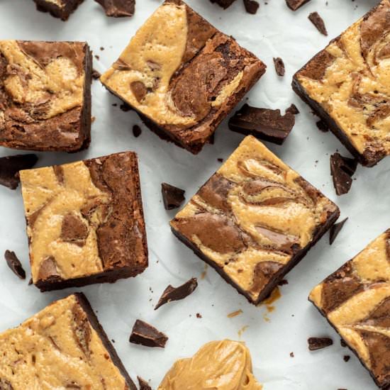 Peanut Butter Swirl Brownies - Recipe photo by parsleyandicing