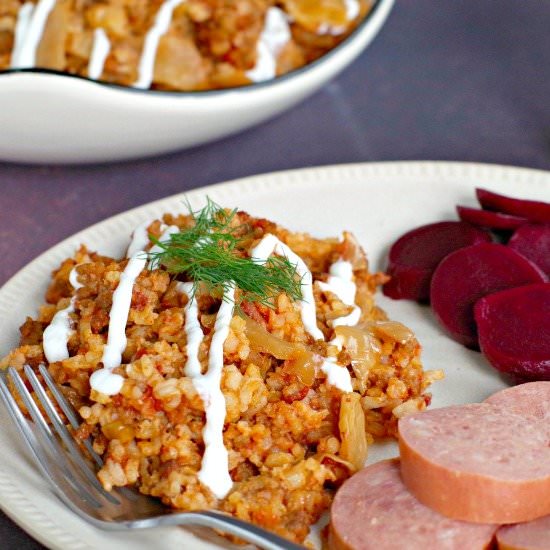 Lazy Slow Cooker Cabbage Rolls - Recipe photo by Food Meanderings