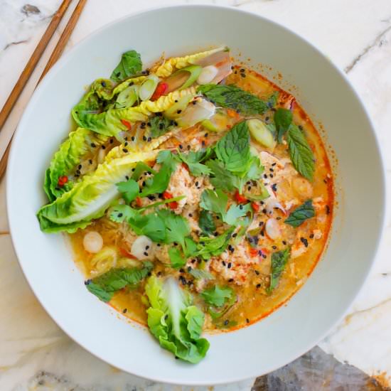 Tom Yum Egg Drop Soup - Recipe photo by Flaevor